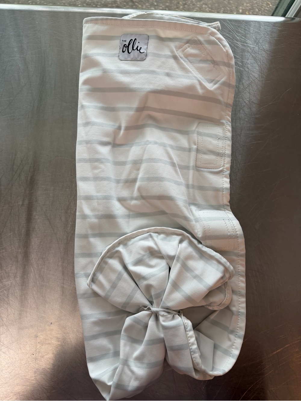 The Ollie Gray Striped baby - Sleep Swaddle
